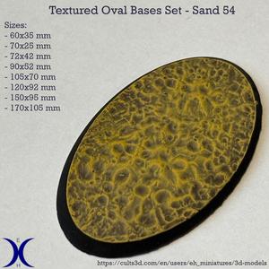 Oval Bases Set – Sand 54 Texture (60–170MM) | Perfect For Tabletop Wargames & RPG's
