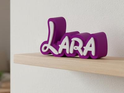 Namensschild Schriftzug Lara
