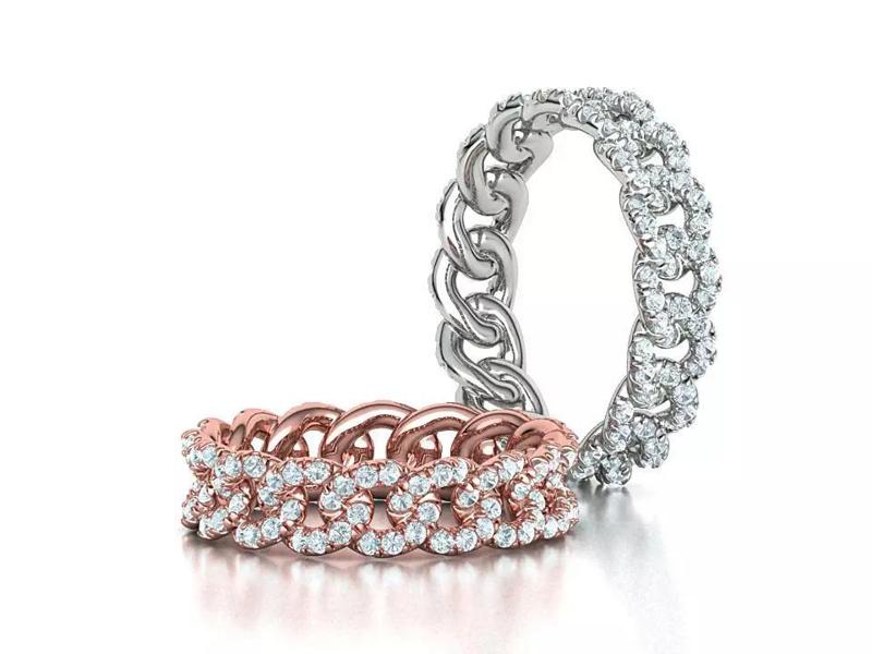 Amelia Diamond Cuban Women Ring Pave Setting 7US size