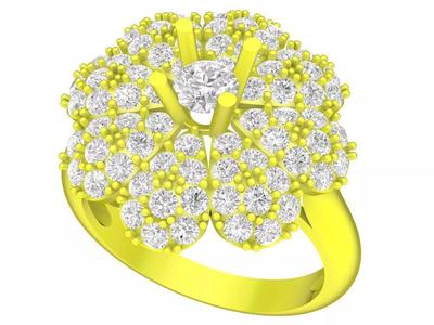 7319 korean style flower diamond women fashion ring