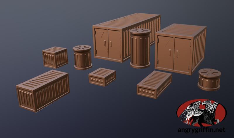 Wargaming Scatter Terrain Set – Cargo Containers
