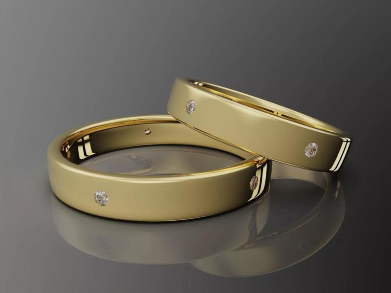 5 Star Wedding Band 4-14US Sizes