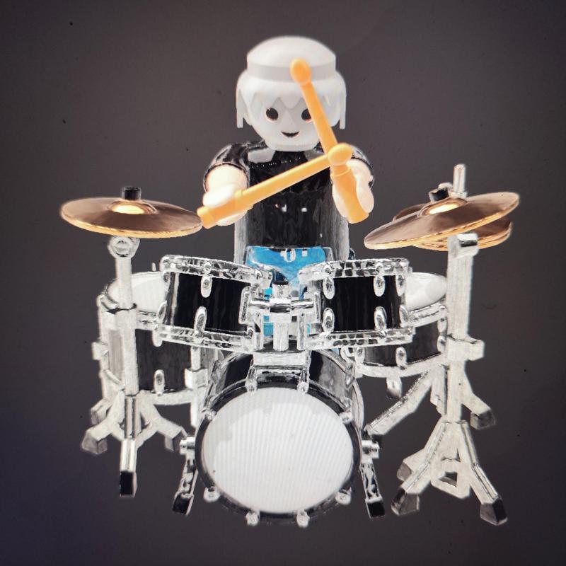Drummer and acoustic drums compatible playmobil