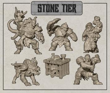 Bundle 6 models - Horde of high-detail undead miniatures - D&D - Knights - Wargaming - Undead - Miniature - Dwarf - Amalgam - Hound - Knight - Table - Wizard