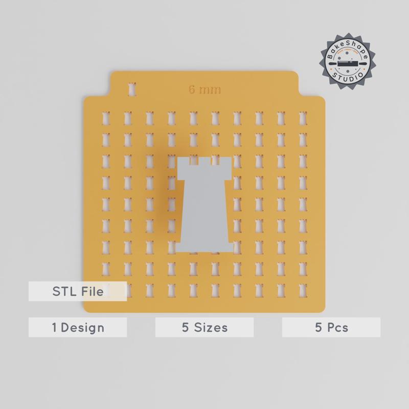 Tower Sprinkle Stencil, 5 Piece Set, Castle & Fortress Designs, Sizes 6-14mm, for Sprinkles, Cocoa, Edible Glitter