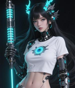 CYBER DRAGOON: Neon-Glow Battle Mech Maiden
