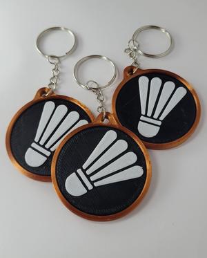 Badminton Key chain! Print on single-color printers! cool for on your sports bag!