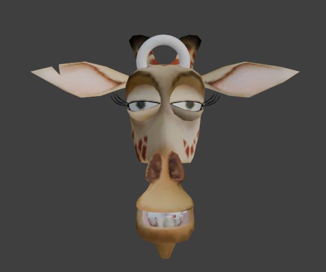 Melman the Giraffe Head Keychain - Madagascar Anxious Tall Friend - Madagascar - Ready to Print