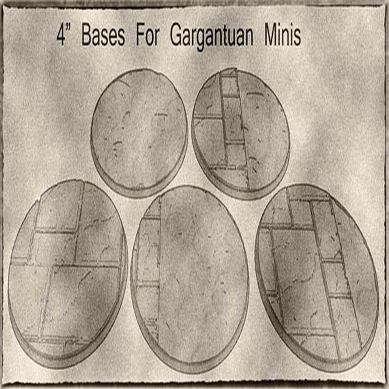 100mm / 4" Cobblestone or Road Bases For Gargantuan Miniatures for Dungeons & Dragons, Pathfinder or Warhammer 40k