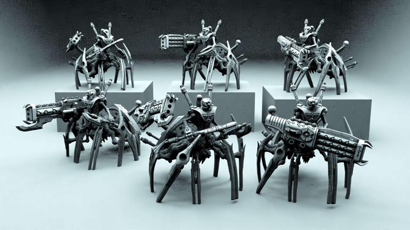 Heavy Destroyers from the Eternal Dynasty - A Grimdark Sci Fi wargame proxy miniature