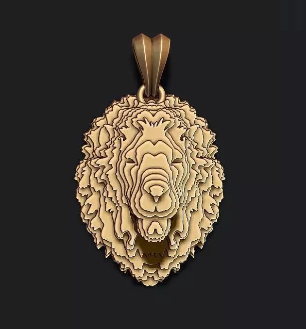 sliced Lion pendant v2