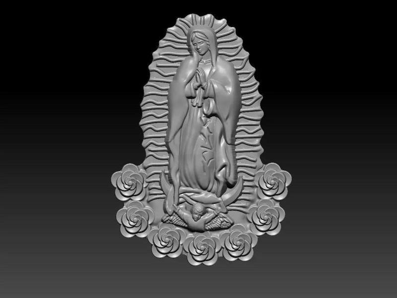 Our Lady of Guadalupe Medallion Set Virgin Mary Rose