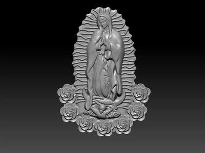 Our Lady of Guadalupe Medallion Set Virgin Mary Rose