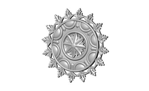 Faceted floral leaf halo rosette carving molding relief onlay 3D print model