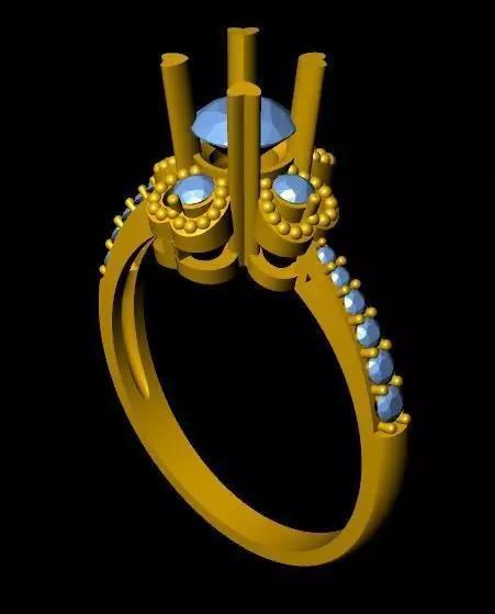 DiamondRing gold engagement ring with stones