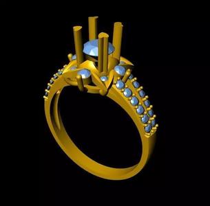 DiamondRing gold engagement ring with stones