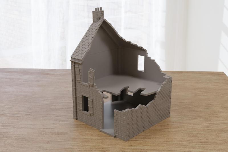 French House FH DS02 Destroyed WW2 Normandy Wargaming Terrain