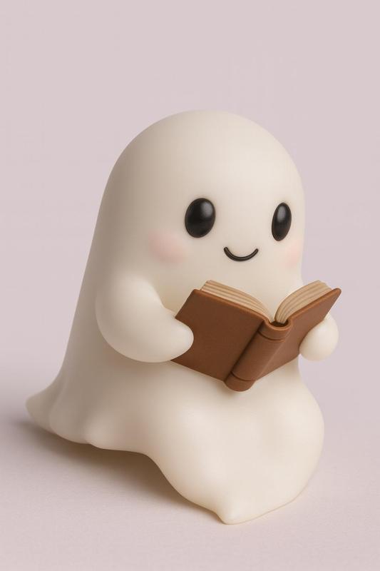 📖👻 Reading Kawaii Ghost - Cute 3D Printable Figure