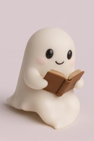 📖👻 Reading Kawaii Ghost - Cute 3D Printable Figure