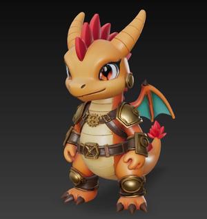 Steampunk Charizard – Chibi Flamewing Gear Guardian