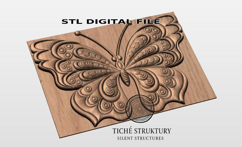 Butterfly – Ornamental Relief – 3D STL Model