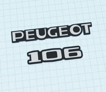 106 EMBLEM BADGE + PEUGEOT LOGO