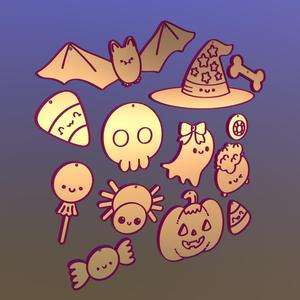 Cute Halloween Decoration Set | Keychains & Charms (STL 3D Models)