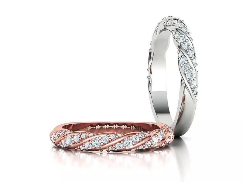 Olivia Twisted Diamond Eternity Band Ring 3dprint model