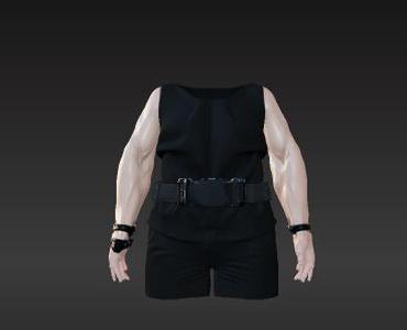 EXO1 Modular Combat Belt Ensemble - Customizable Techwear Prop for Human Figure