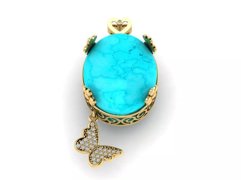 Turquoise stone pendant or necklace