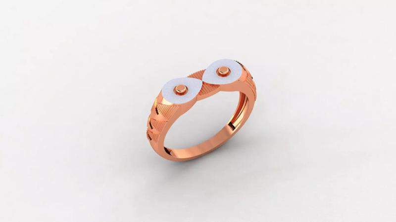 Infinity Plain Gold Light weight minimalist Mens Band Ring