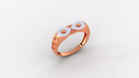 Infinity Plain Gold Light weight minimalist Mens Band Ring