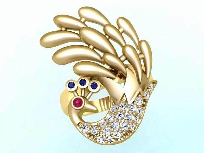 Peacock Ring - Bird ring - Womens ring - N1003