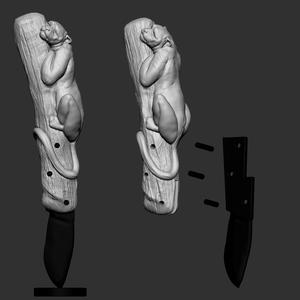 sleeping beast 3d collectible printable handle knife