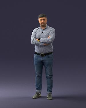 000276 Male Model in Casual Outfit Arms Crossed Pose 0701