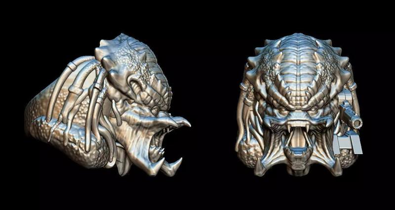 Predator silver alien head