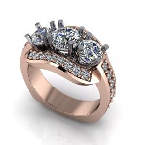3 Stone Anniversary Modern Fashion Ladies Women Ring