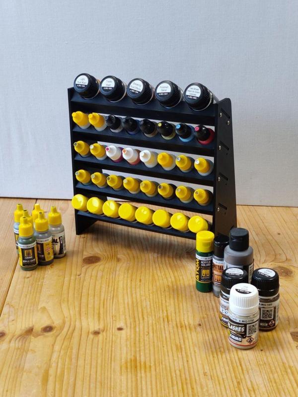 Paint Rack for 25 mm and 35 mm Bottles and Jars, Ammo, Vallejo, AK