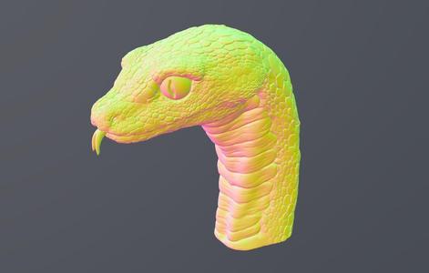 Elegant 3D Snake Model: Realistic Texture and Design