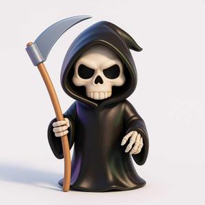 Stylized Grim Reaper with Scythe – Halloween 3D Printable Model