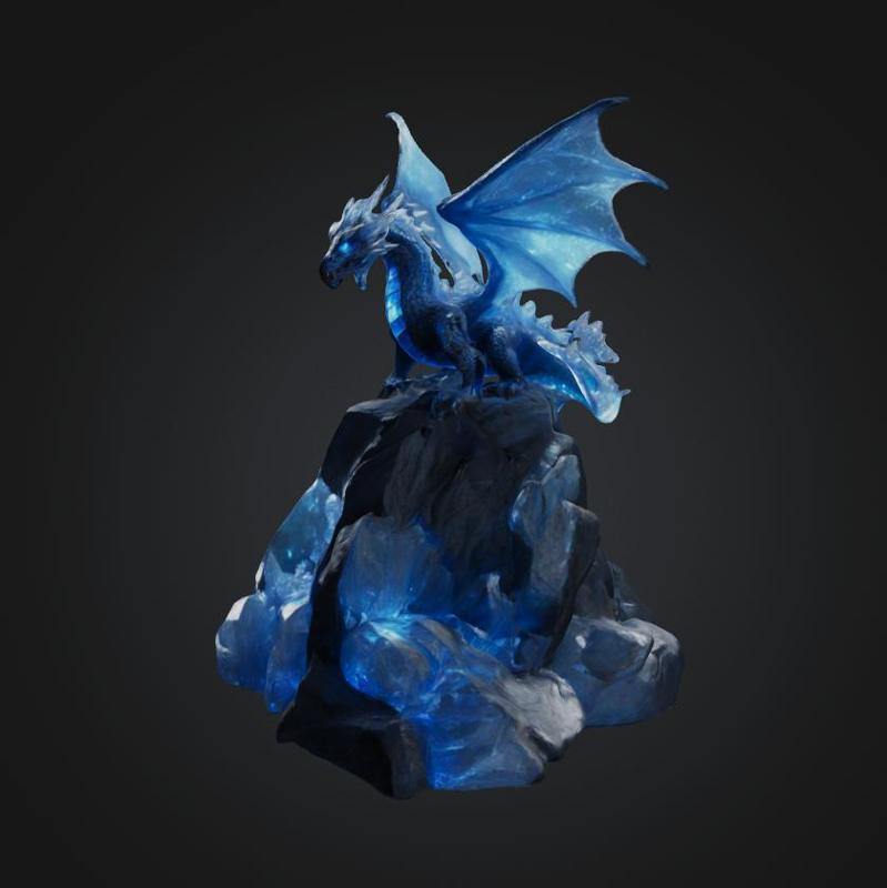 Crystal Dragon Perched on a Mountain Peak