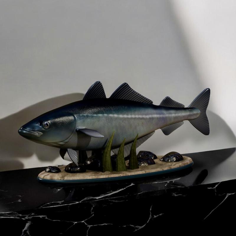 fish coalfish / Pollachius virens statue underwater detailed texture for 3d printing