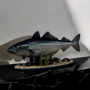 fish coalfish / Pollachius virens statue underwater detailed texture for 3d printing