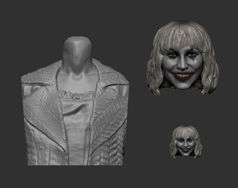 1/6 1/12 Smile Joker 2 Folie à Deux Harley Quinn Lady Gaga bust headsculpt