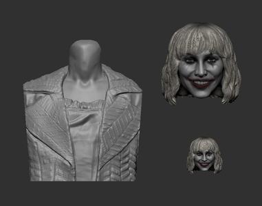1/6 1/12 Smile Joker 2 Folie à Deux Harley Quinn Lady Gaga bust headsculpt