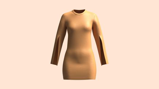 Girls Cut Sleeve Dress | Marvelous / Clo3d / obj / fbx
