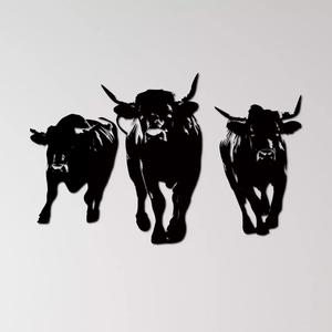 Bulls Charging Wall Art