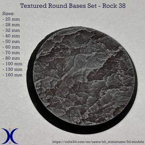 3 in 1 BUNDLE - Rocks 38 texture Bases Set (round, square and rectangle, oval) + thin bases | Perfect For Tabletop Wargames & RPG's