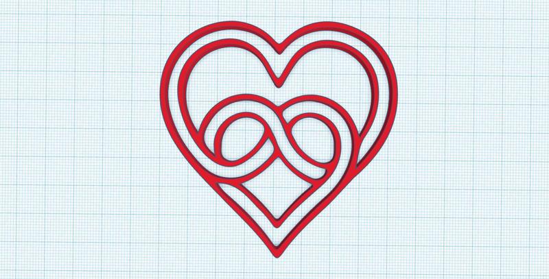 Infinity hearts knot, Symbol for eternal, everlasting love, hearts stencil, embross, mold, Valentine's Day ornament, wedding decor, wall art decoration, anniversary topper