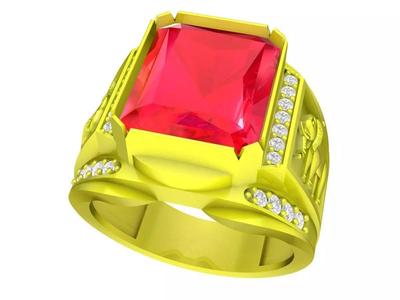 Asian Diamond Elephant Texture Men Ring 4988A